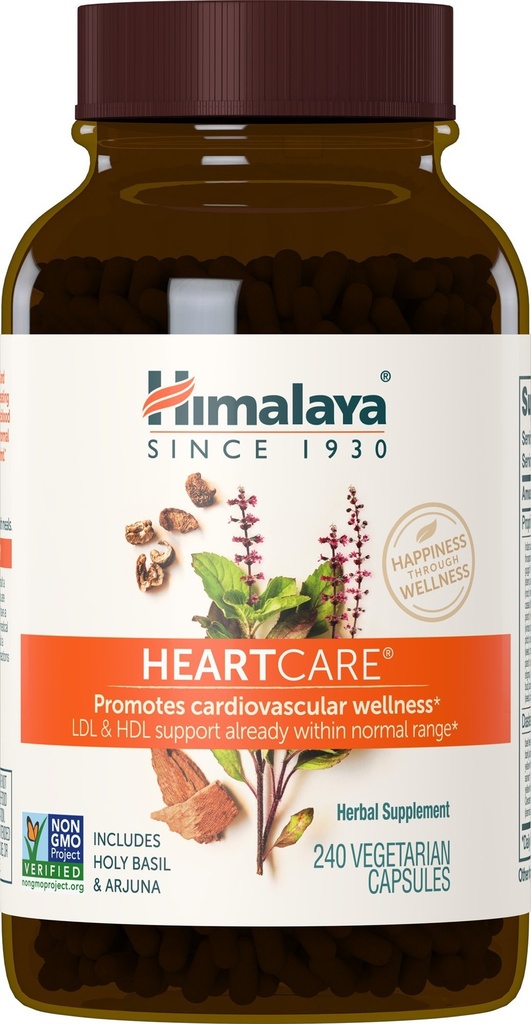 Himalaya HeartCare, Cholesterol & Blutdruck-Ergänzungen für Herz-Kreislauf-Wellness und Herzgesundheit, 720mg, 240 Kapseln, 2 Monate Versorgung