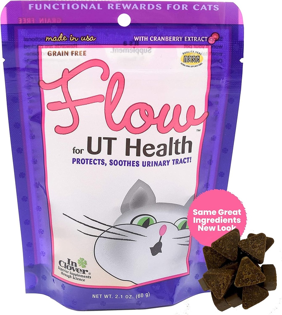 Dans Clover Flow Soft Chews pour les chats. Formulé scientifiquement avec des ingrédients naturels pour garder le tract urinaire coule naturellement