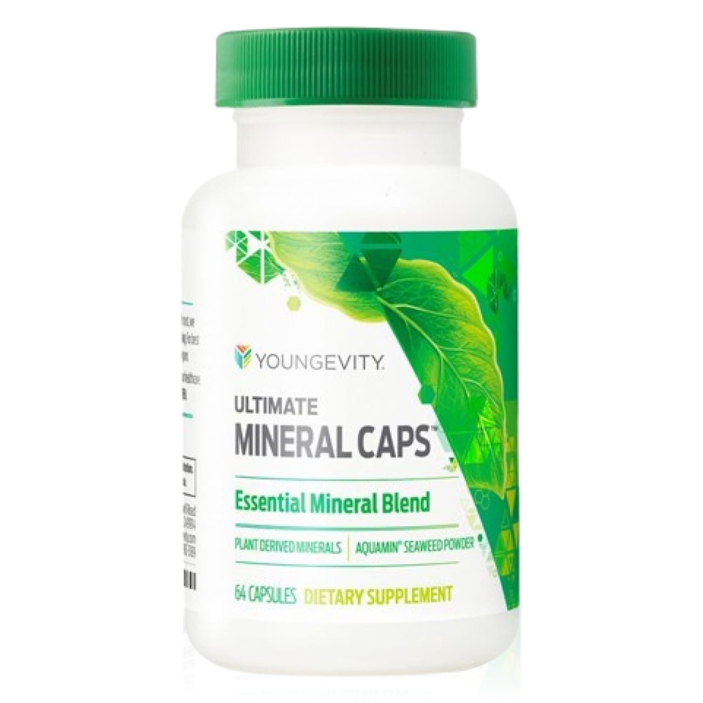 Youngevity Ultimate Mineral CapsTM - 70+ Essential Full Spectrum Trace Minerals - Nährstoff-Dense, abgeleitet von Humic & Aquamin Seaweed (64 Capsule) (Pack von 4)