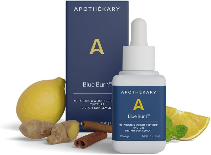 Apothékary Blue Burn Kräuterergänzung Kräuterflüssigkeit Tropfen, Nahrungsergänzungsmittel 1.22 Fl Oz, 30 Servierungen
