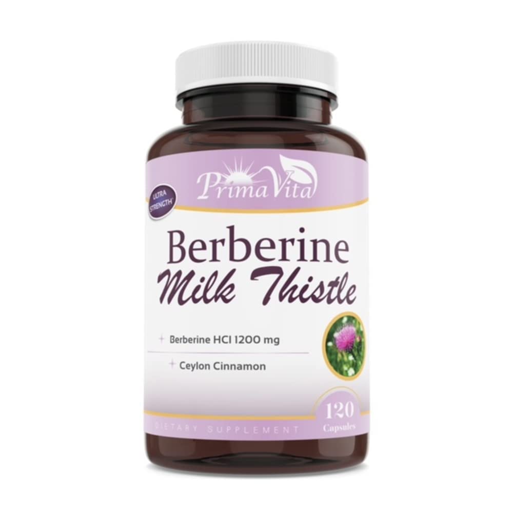 Berberine HCL 1200mg mit Milchdistel und Ceylon Cinnamon, Ampk Metabolic Activator, Gesundes Immunsystem und Gastrointestinal Wellness, 40 Servierungen, 120 Veggie Kapseln
