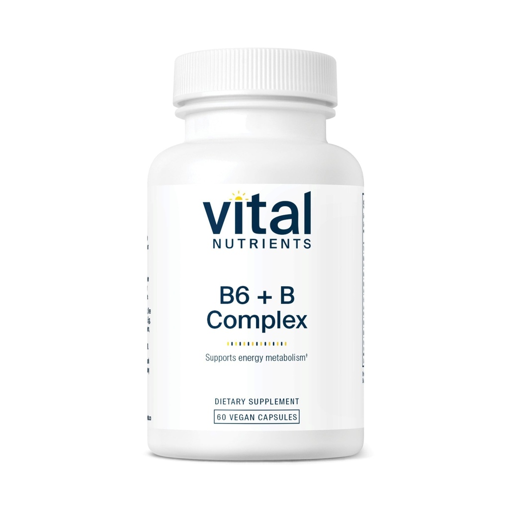 Nutriments vitaux Vitamine B6 + Complexe B Végétaux Méthylés B Vitamines pour l'énergie, le métabolisme, la santé du coeur*