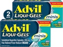 Advil Liqui-Gels minis Pain Reliever und Fever Reducer, Schmerzmedizin für Erwachsene mit Ibuprofen 200mg für Schmerzlinderung - 2x160 Flüssigkeitsgefüllte Kapseln