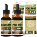 Support du système lymphatique avec gouttes de racine de poke, complément de drainage lymphatique pour lymphedème, formule 7 en 1 avec extrait de seaux d'or pour support immunitaire, Dandelion pour désintoxication et nettoyage. 4 oz