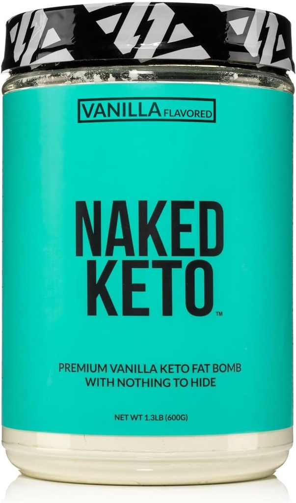 Naked Vanilla Keto - Premium Vanilla Keto poudre de graisse de bombe - Rien d'artificiel - sans gluten de bombe de kéto Vanilla poudre d'huile Mct sans Gmos - 1,3 Lb