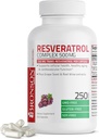 Bronson Resveratrol 500 Complex Standardisierte Trans-Resveratrol + Trauben Seed & Rotwein Extrakt, 250 Kapseln