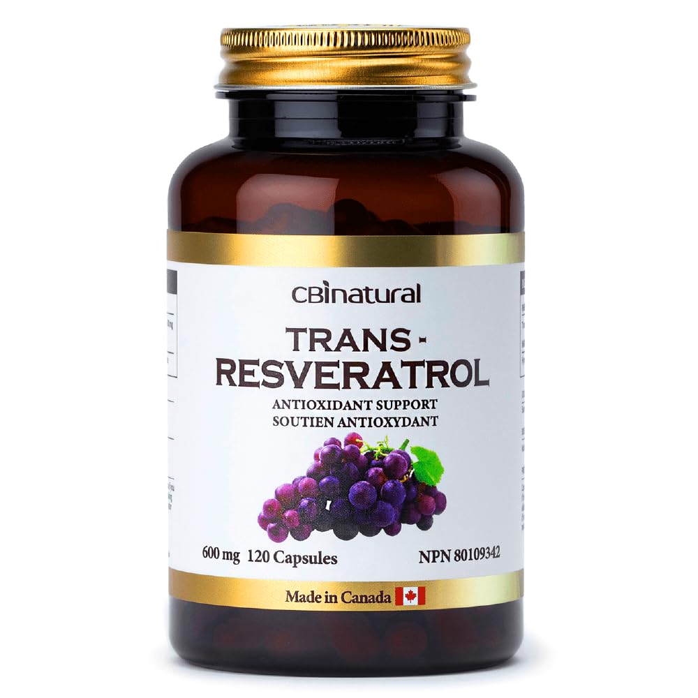 Trans-Resvératrol 600mg, antioxydant à haute puissance, soutient la santé cellulaire et le vieillissement en santé, 120 capsules véganes, 4 mois d'approvisionnement, non OGM, sans gluten