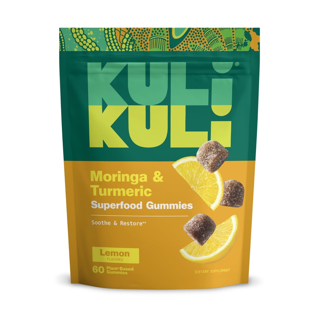 Kuli Kuli Super Energy Gummis - Energie-Ergänzungen mit Moringa, Koffeinfreie natürliche Energie Booster - 60 Nicht-GVO, Glutenfreie Moringa Gummis