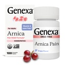 Genexa Arnica für Schmerzlinderung | Alleviate Muscle & Joint Pain, Soreness & Stiffness | Reduces Bruises & Swelling | Organic Grape Flavor | Homeopathic Remedy Made Clean | 100 Chewable Tablets
