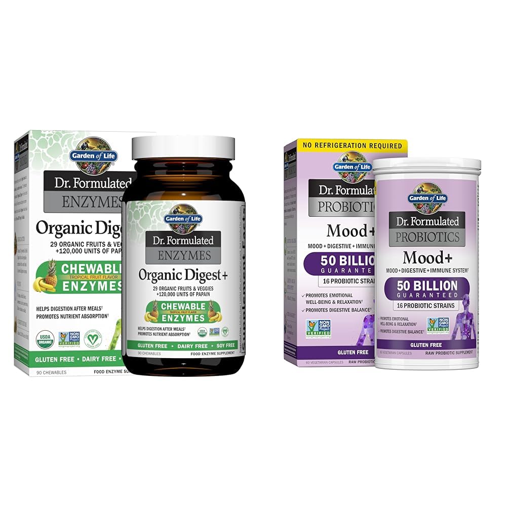 Garten des Lebens Dr. Formulierte Verdauungsenzyme mit Papain, Bromelain & Dr. Formulierte Probiotika Mood+ Acidophilus Probiotikum