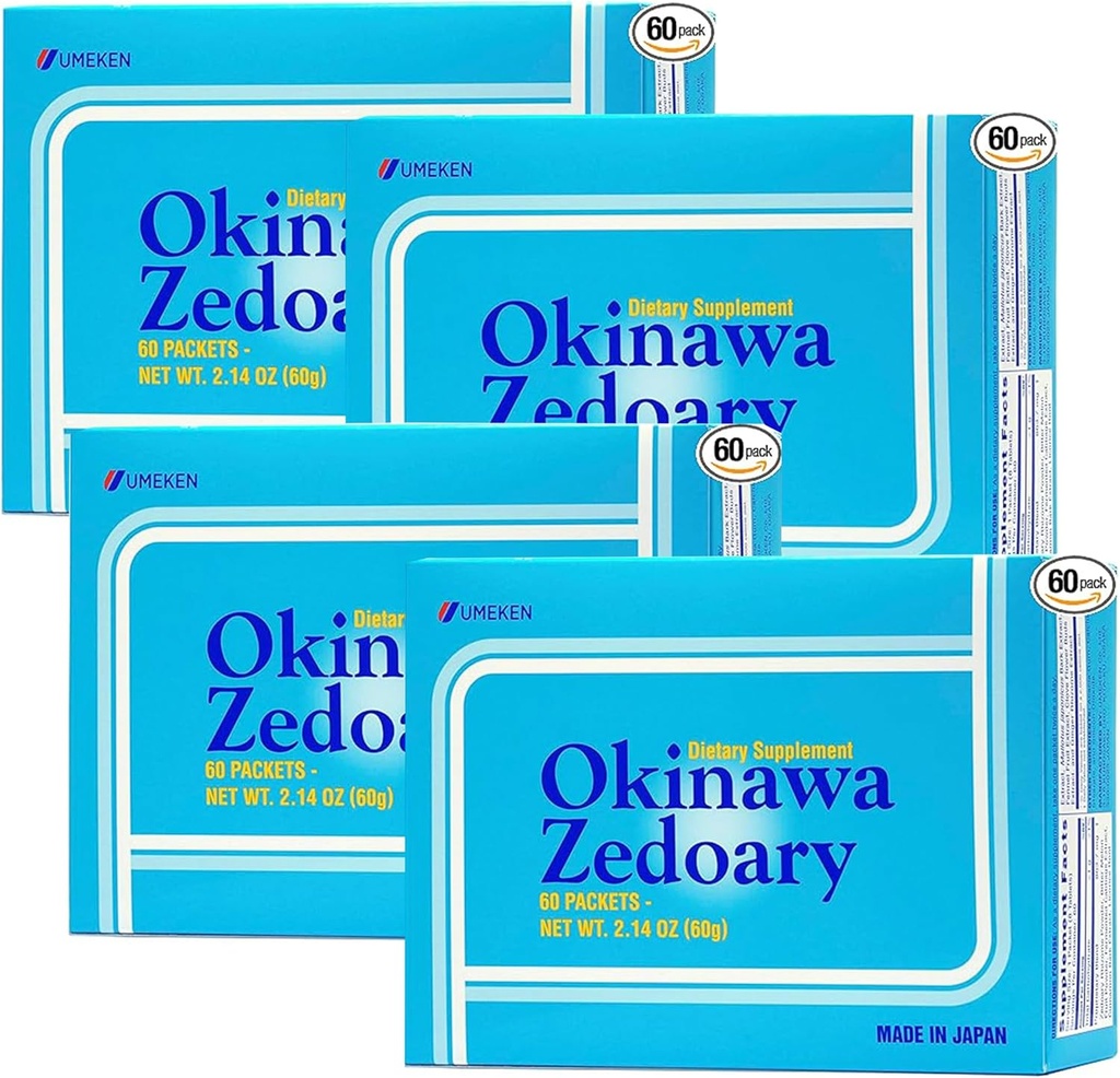 Umeken Okinawa Zedoary Purple und White Turmeric mit Fermented Cabbage Extract, Gut Health Supplements für Frauen und Männer, Zedoary Root, Turmeric Supplement, 60 Count, Pack of 4