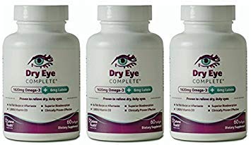 Dry Eye Complete, Formuliert für trockene Augen. Ultimate Vision Health Zutaten: Omega-3, Omega-7, Lutein, Vitamin D3 (3 Monate Versorgung)