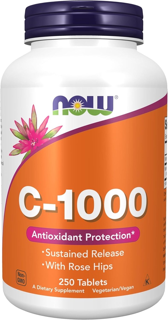 Jetzt Lebensmittel, C-1000 ,Now Foods Vitamin C-1000 Sustained Release mit Rose Hips, 250 Tabletten