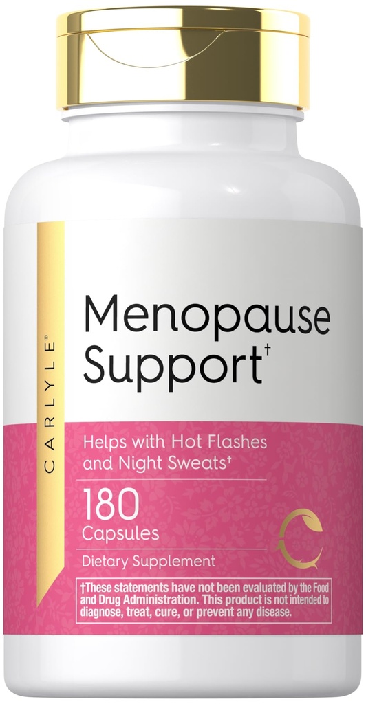 Carlyle Menopause Ergänzung für Frauen | 180 Kapseln | Hilft mit Hot Flashes und Nacht Sweats | Non-GMO, Gluten Kostenlose Menopause Unterstützung