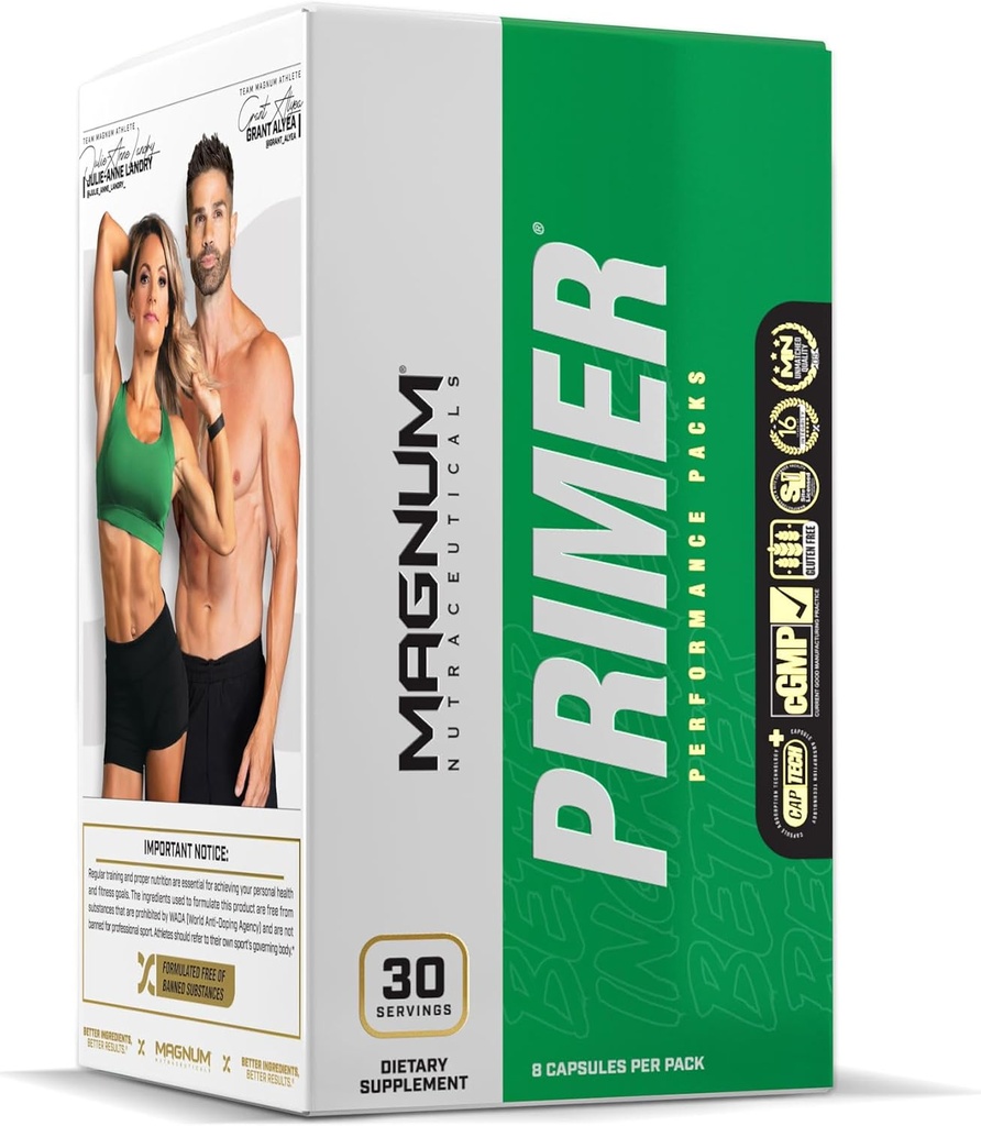 Magnum Nutraceuticals Primer Vitamin Packs für Damen und Herren, Tägliche Nährstoffergänzung - Travel-Friendly Multivitamin Support Herz, Gelenk, Verdauungs- und Organgesundheit (30 Pack)