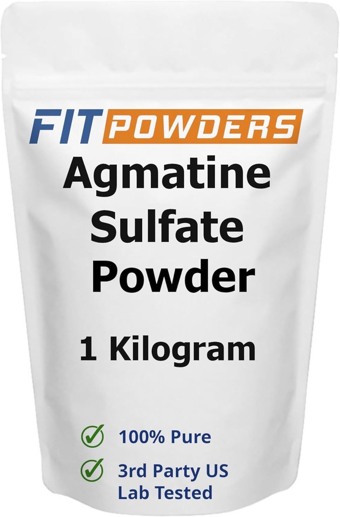 Agmatinsulfatpulver 1 Kilogramm (mehrere Größen) Stärke und Pumpe (Nitric Oxide) 100% reines Agmatinpulver, Vegan, Glutenfrei