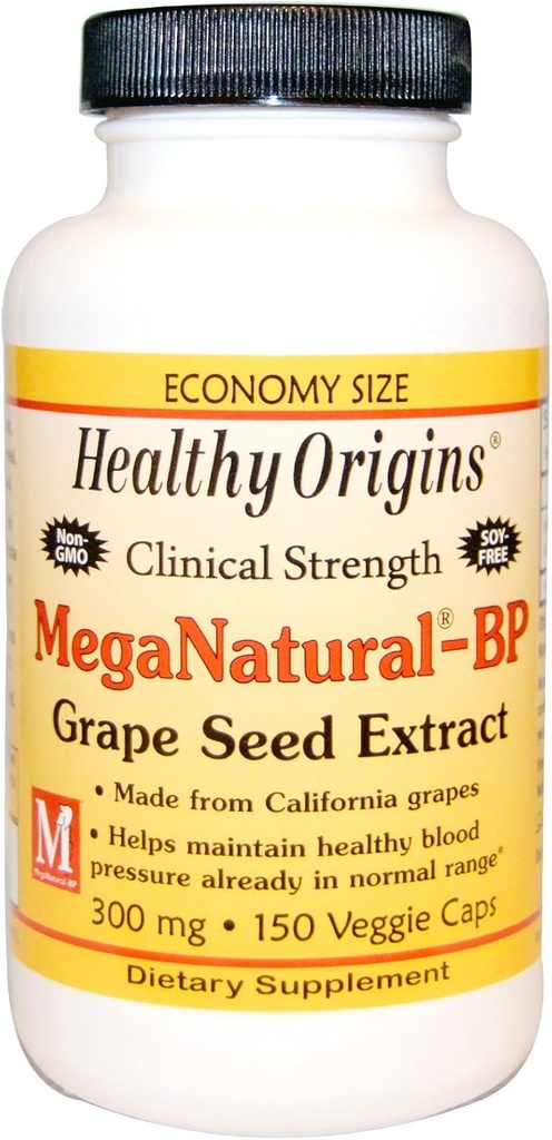 Gesunde Herkunft Mega Natural-BP Trauben Seed Extrakt - 300 mg - 150 Kapseln