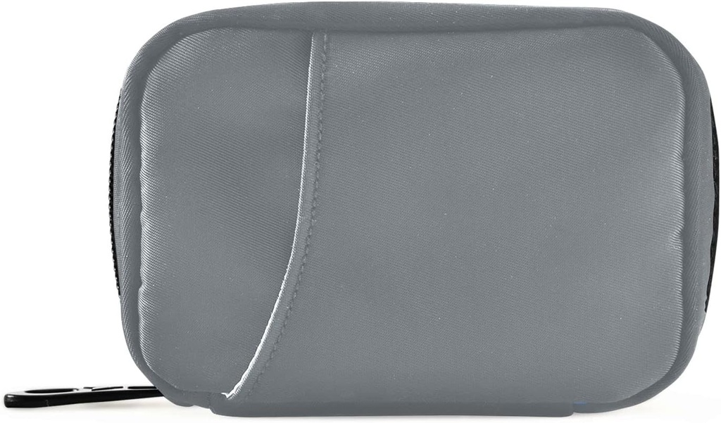 Naanle 7 Day Pill Case Travel Pill Organizer Bag avec zipper Portable Weekly Case Taille compacte pour le support de supplément de vitamine, Couleur solide Gris