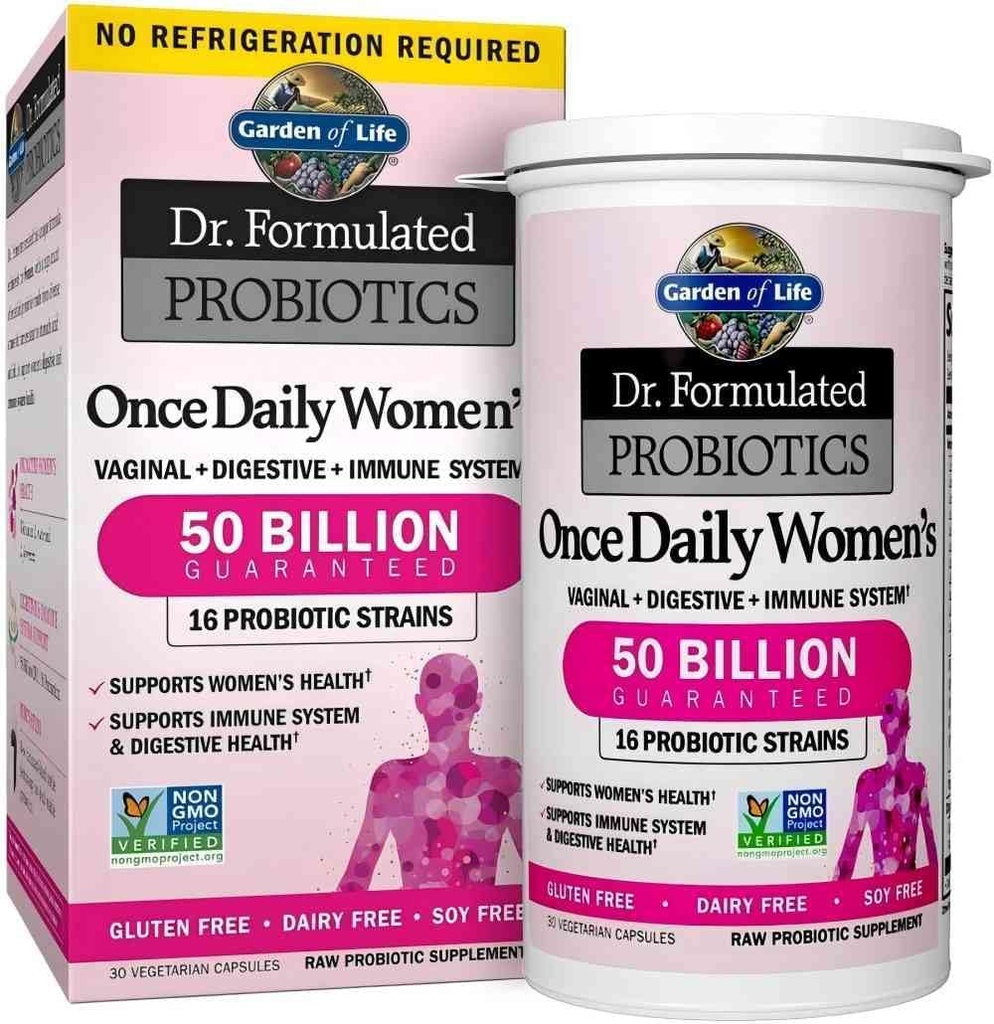 30 Kapseln Einmal täglich Dr. Formulierte Probiotika für Frauen 50 Billion CFU 16 Probiotische Strains mit Bio-Präbiotika für Verdauung, Vaginal & Immune Gesundheit, Dairy Free. 1 Packung