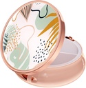 Rouidr Pille Box, 3 Kompartment Medizin Pille Case, Small Metal Travel Medicine Box für Geldbörse & Tasche, Rose Gold, Boho Blätter