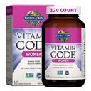 Jardin de la vie Multivitamine pour les femmes, Code Vitamine Multi - Alimentation entière Femmes Multivitamines, Fer, Folate non acide folique, Vitamine A et probiotiques pour les femmes Énergie, 120 Capsules végétariennes