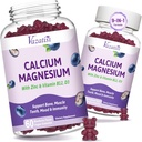 2 Pack Calcium Magnesium Zink-Gummien mit Vitamin D3 & B12, Zucker Kostenlose Calcium-Ergänzungen für Frauen, Vegan Blueberry Flavor