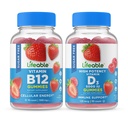 Lebensfähiger Zucker Kostenloses Vitamin B12 + Vitamin D 5000 IU, Gummis Bundle - Große Verkostung, Vitamin-Ergänzung, Glutenfrei, GMO frei, Kaugummi