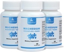3 Flaschen Sechsfach-Magnesium-Komplex | 350mg Magnesium-Glycinat, Malat, Citrat, Taurine, Oxid, L-Threonat für Muskeln, Nerves,& Energy, GABA Sleep Support | Hohe Absorption | Vegan | 90 Kapseln