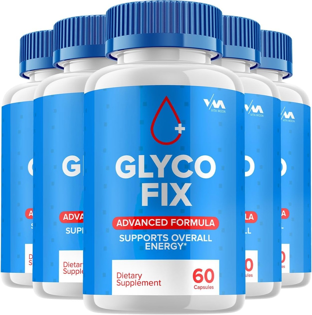 (5 Pack) Glyco Fix Healthy Vitamin Support Supplement, Gluco Fix Kapsel - Erweiterte Formel Gluco Fix, Glyco Fix maximale Stärke Bewertungen, 300 Kapseln