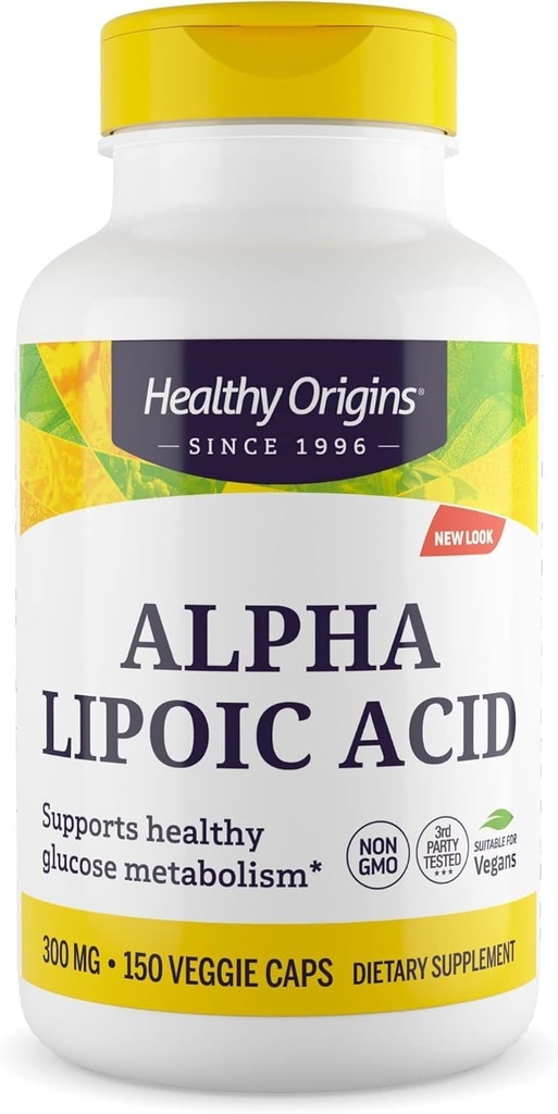 Healthy Origins Alpha Lipoic Acid, 300 mg - Alpha Lipoic Acid Supplement - Antioxidant Support - Gluten-Free Supplement - 150 Veggie Capsules