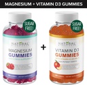 Zuckerfreie Magnesium-Gummien (60 Gummi) und zuckerfreie Vitamin-D-Gummien (60 Gummi) – Immununterstützung & Kalkwert Bundle, Gelatin-frei, Glutenfrei, Vegan, All Natural, GMO-frei, Kosher