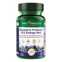 Purity Products Blueberry Probiotic B12 Energy Melt Clinical Probiotic - Bio Blueberries, Methylcobalamin B-12-30 Melts