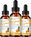 (3 Pack) Magnesium Glycinat Flüssigkeitstropfen, Hohe Absorption Magnesium Flüssigkeit mit Bromelain, Vitamin B6 C D, Magnesium Ergänzung für Kinder und Erwachsene, Nacht & Muskelunterstützung, Ananas Flavor