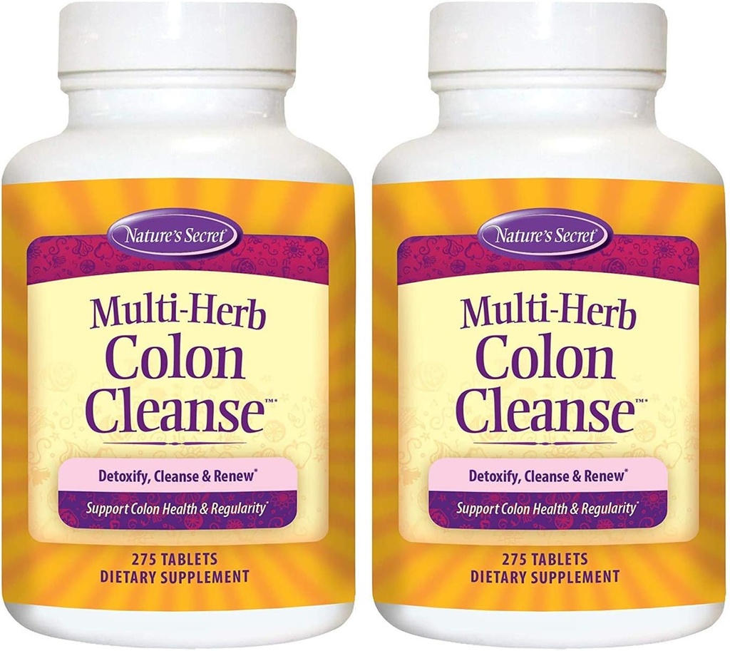 Multi-Herb Colon Cleanse by Nature's Secret | Unterstützt Verdauungs- und Regelmäßigkeit, 275 Tabletten (Pack von 2)