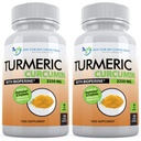 Kurkuma Curcumin mit Bioperine - 360 Veggie Kapseln - 2250mg 95% Curcuminoide mit Schwarz Pfeffer Ergänzung und Triphala (Pack von 2)