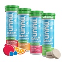 Vitamines Nuun Comprimés électrolytiques avec vitamine D, C, E, A et B6, acide folique, magnésium et 4 autres électrolytes essentiels, sans gluten et végétalien, fruits mélangés, 4 emballages (48 portions Total)