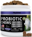 Probiotique de chat, Chews pour la santé des intestins et des immunes, Supplément probiotique de chat pour le soutien digestif de chat, Digestion saine, Constipation de chat et soulagement de la diarrhée (120 pilules, saumon)