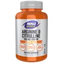 NOW Sporternährung, Arginin & Citrulline 500 mg/ 250 mg, Aminosäuren, 120 Veg Kapseln