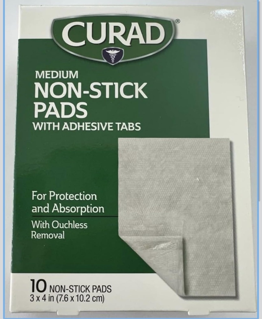 Curad Non-Stick Pads, 3 Zoll X 4 Zoll 10 Zähler