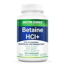 Enzym Science Betaine HCl mit Pepsin - Ergänzung für Low Stomach Säure - Betaine Hydrochlorid Supplement - Verdauungsenzyme - Enzimas Digestivas - 120 Kapseln