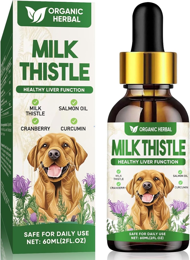 Chardon de lait pour chiens, supplément de chardon de lait extra-fort, soutient la santé du foie d'animal, nettoyage et désintoxication, simplement ajouter à la nourriture