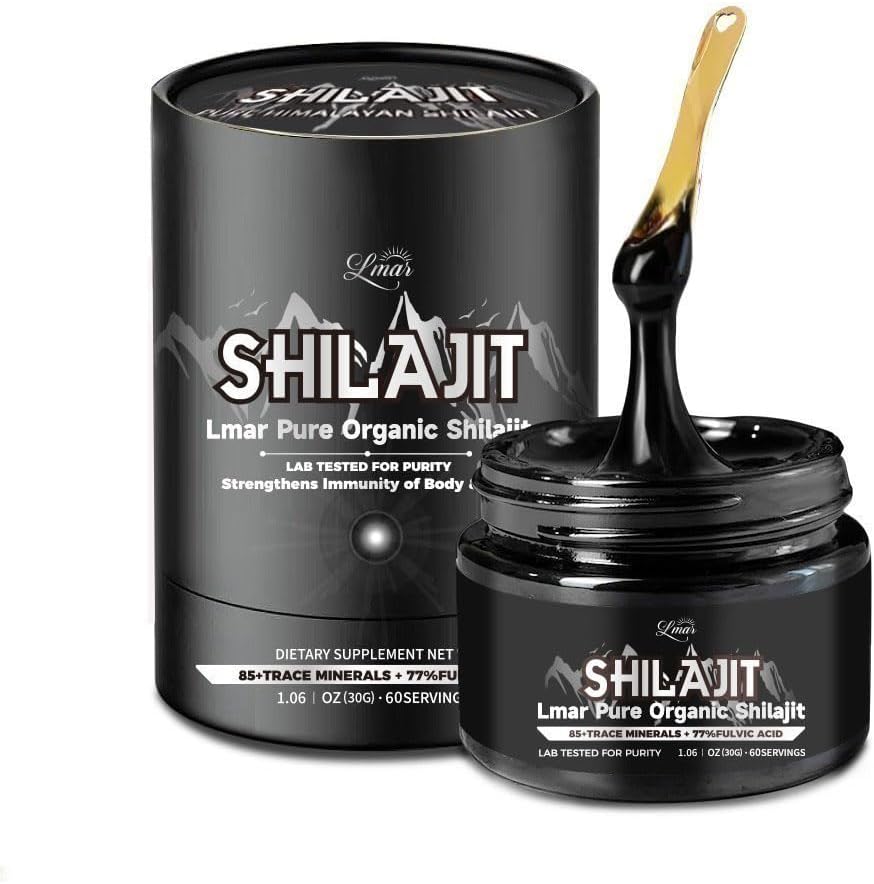 Lmar Pure Organic Himalayan Shilajit Resin | 100% Natürliche 75 Servieren Nahrungsergänzungsmittel Shilajit für Männer & Frauen | Lab getestet Reich an 85+ Trace Mineralstoffe &amp; über 77% Fulvic Säure
