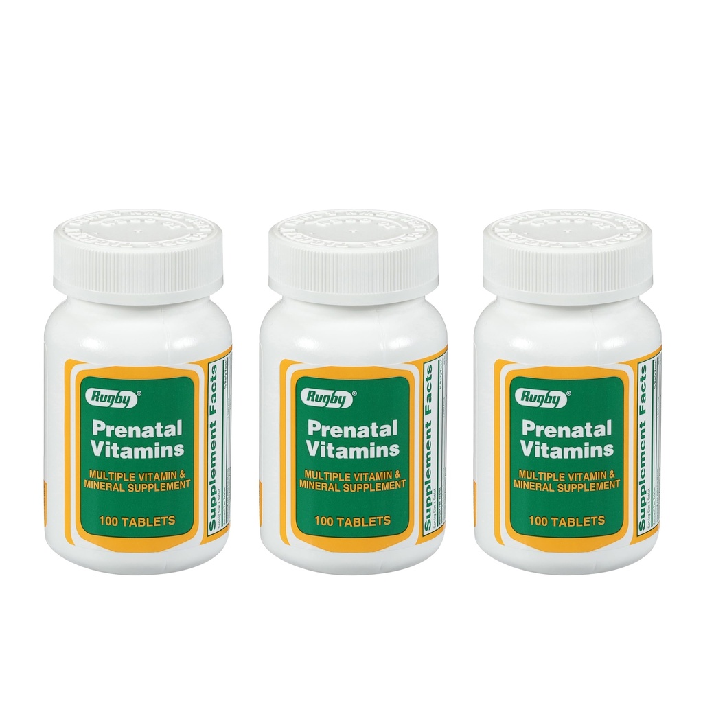Rugby Prenatal Vitamine - Mehrere Vitamine und Mineralergänzung - 100 Tabletten (3 Packung)