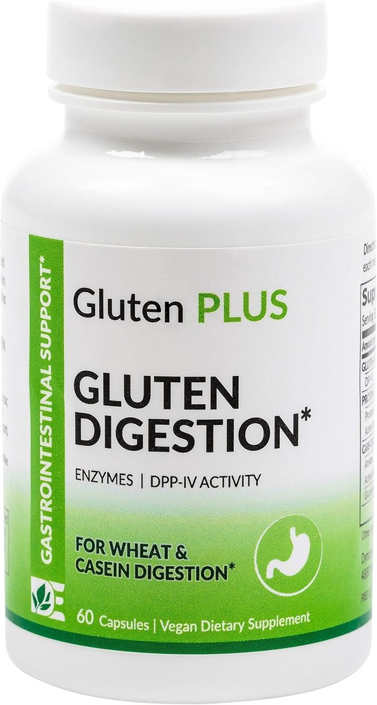 Glutendigestives Enzym - Verdauungsunterstützung - Beilage zum Abnehmen von Gluten - Gut Health Support & Nährstoffaufnahme | 60 Count