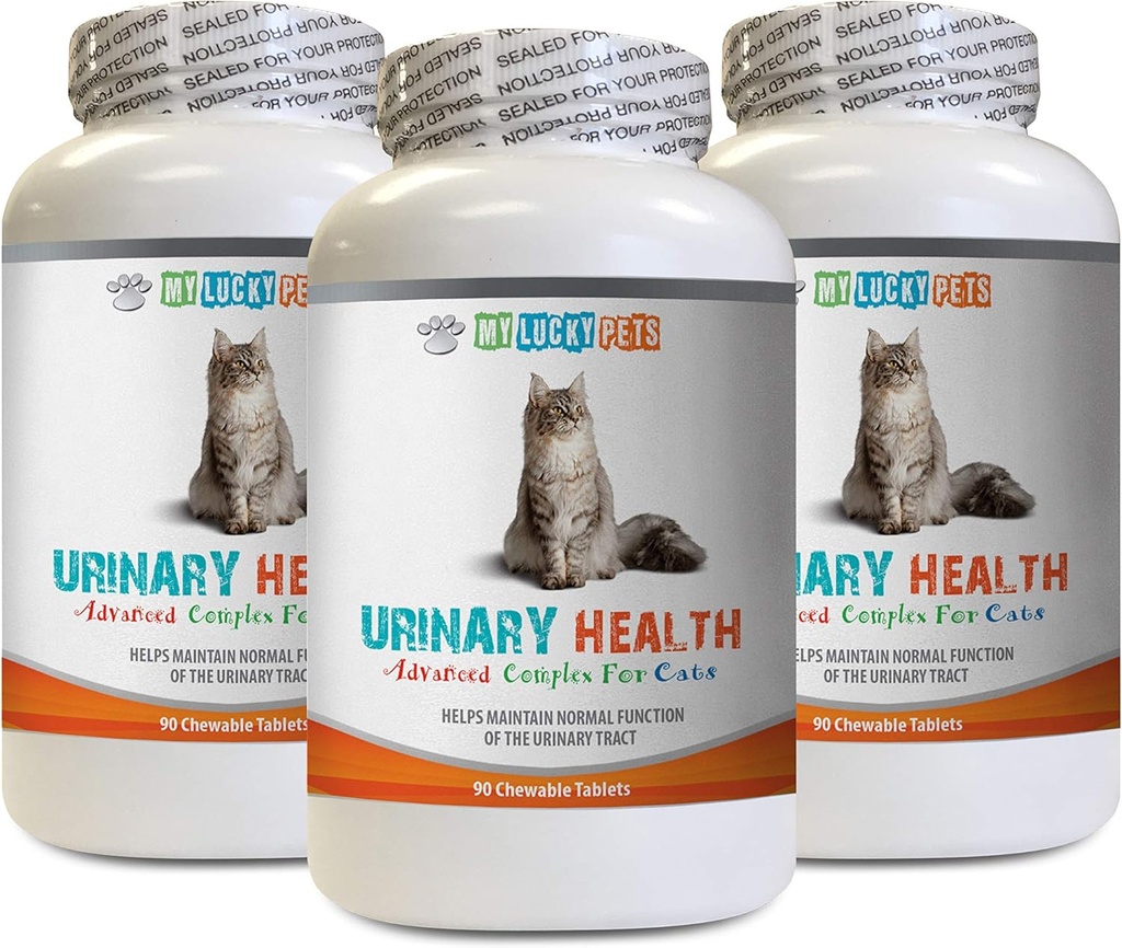 chat Infection urinaire - CAT Formule de santé urinaire - Soutien à la santé de la vésicule - Complexe naturel - Supplément de canneberge pour chats - 3 bouteilles (270 traités)