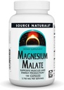 Source Naturals Magnésium Malate 3750 mg par portion de supplément essentielle d'acide de magnésium malique - 100 capsules