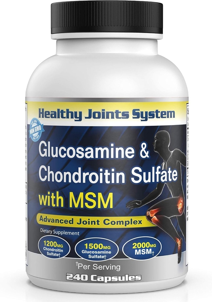 Formule avancée de soutien à la mobilité et à la flexibilité avec la glucosamine, la chondroïtine et le MSM – 240 capsules pour les styles de vie actifs et le bien-être quotidien