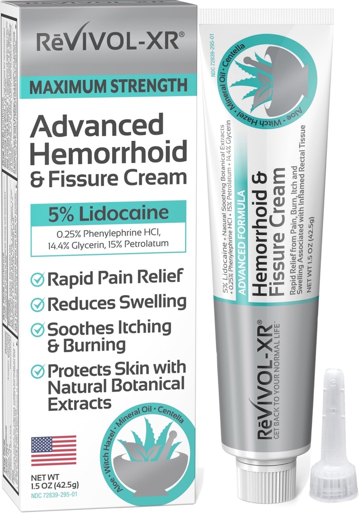 Fortgeschrittene Hämorrhoidenbehandlung. 5% Lidocaine + Garnelen + Schützt Haut + Aloe + Hexenhazel + Botanicals, Externer & interner Gebrauch. Most Complete OTC Salbe & Fissure Cream, Fast Relief, Made in USA.