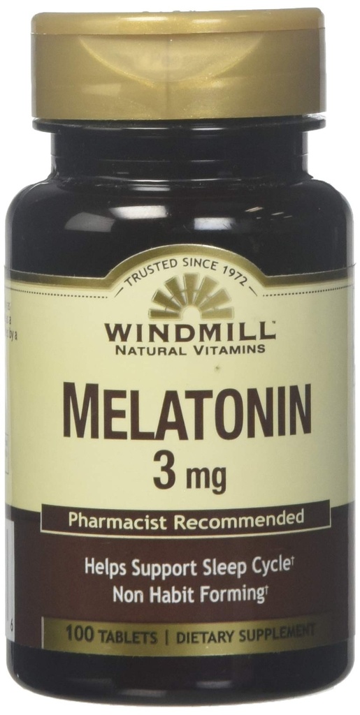 Moulin à vent Moulin à vent Melatonin 3 Mg Tablets 100'S Moulin à vent