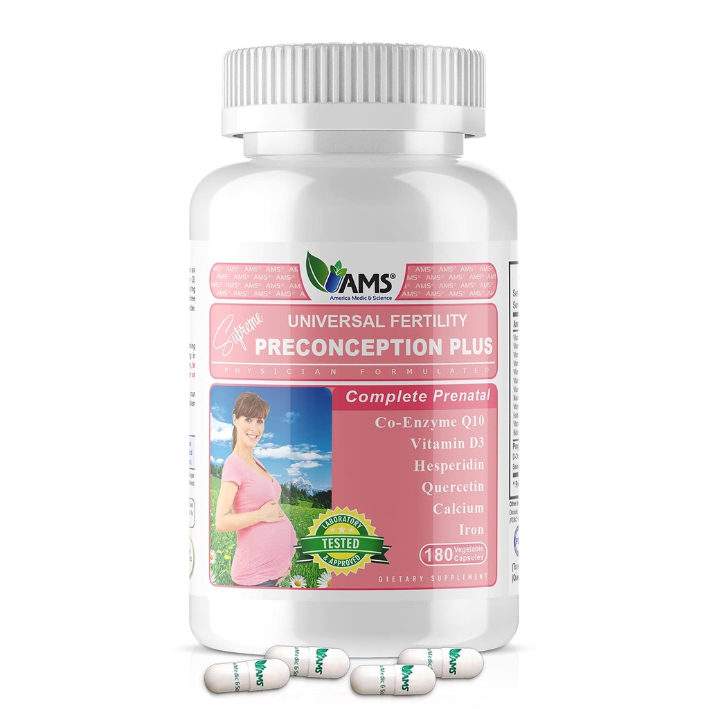 America Medic & Science Preconception Plus (180 capsules) Conception et supplément de fertilité